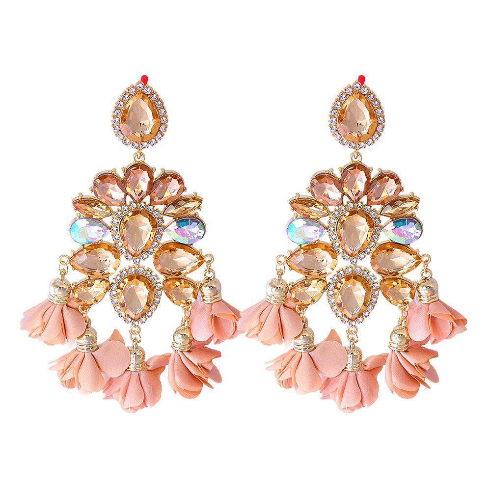 Fancy Chandelier Crystal Earrings