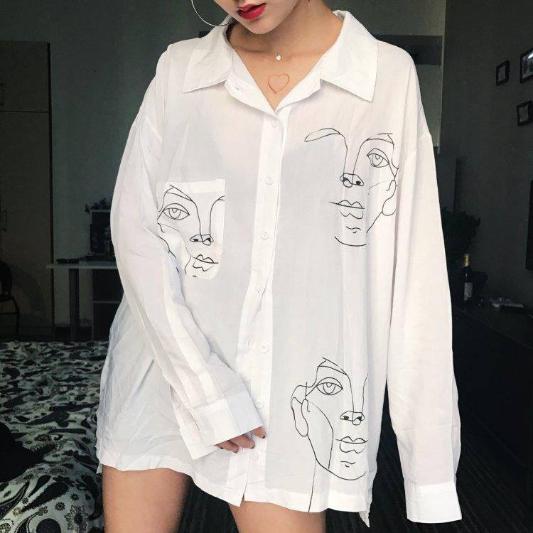 Vivian Figure Print Shirt Dress