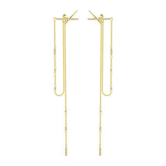 Kasandra Cross Tassel Chain Earrings