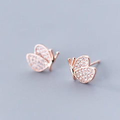 Lisa Crystal Rhinestone Butterfly Earrings