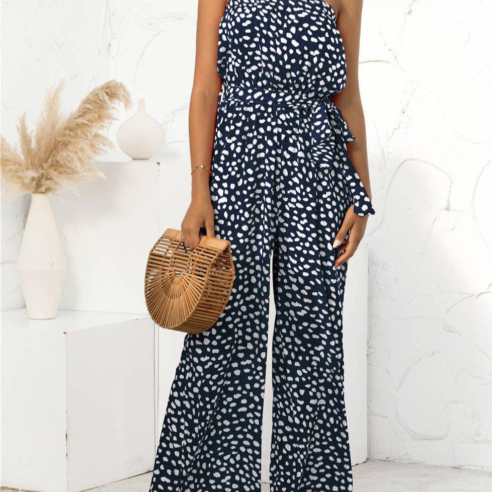 Quinn Allover Print Strapless Wide Jumpsuit