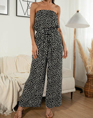 Quinn Allover Print Strapless Wide Jumpsuit