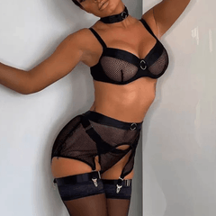 Nora See Through 4 Pieces Lingerie Set