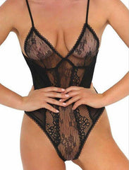 Kayley Contrast Lace Teddy Bodysuit