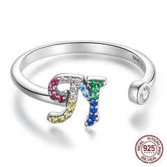 Kaciel Zircon Opening Letter Ring