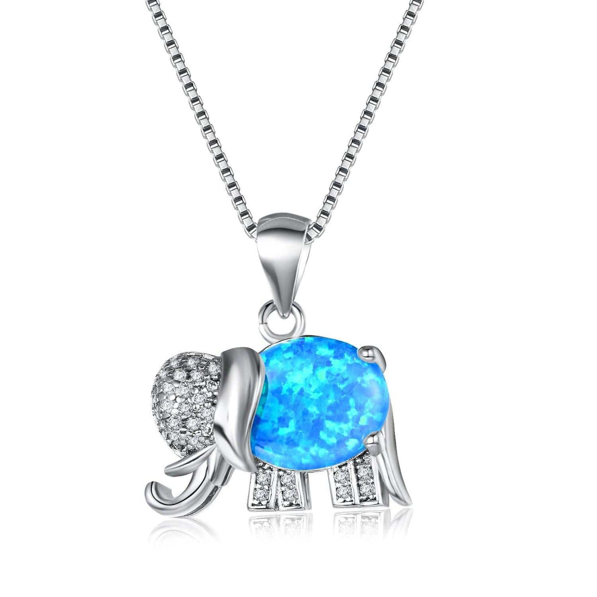 Adria Elephant Pendant Box Chain Necklace