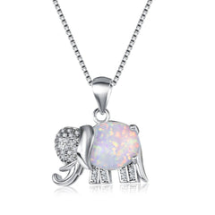 Adria Elephant Pendant Box Chain Necklace