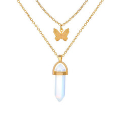 Imogen Crystal Butterfly Pendant Cable Chain Necklace