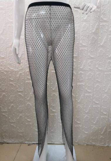 Cynthia Rhinestone Mesh Pants