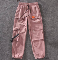 Joyce Elastic Waist Solid Cargo Pants