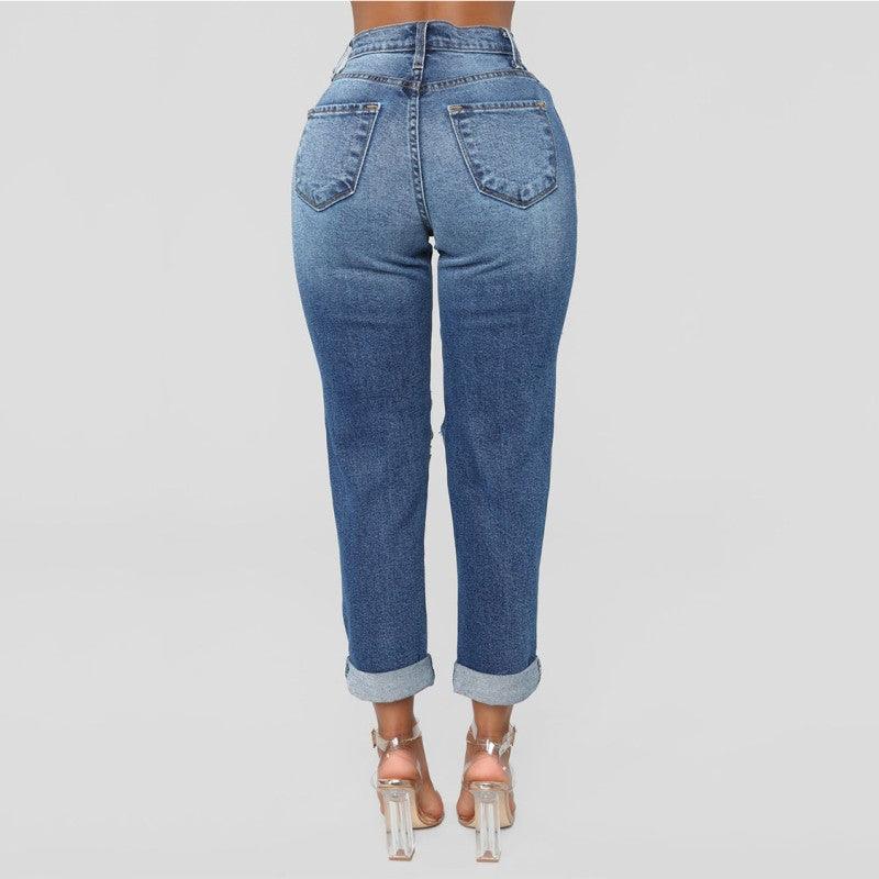 Thalia High Waist Ripped Denim Pants