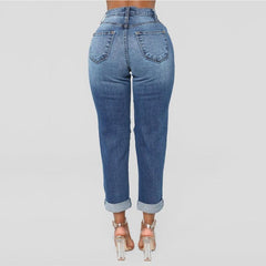 Thalia High Waist Ripped Denim Pants