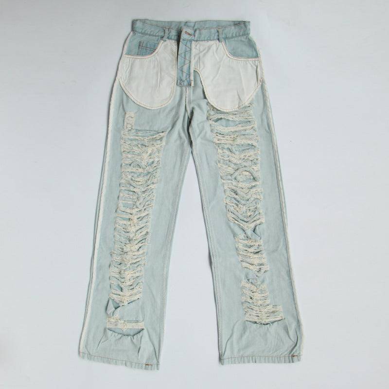 Nina Hollow Out Denim Wide Jeans