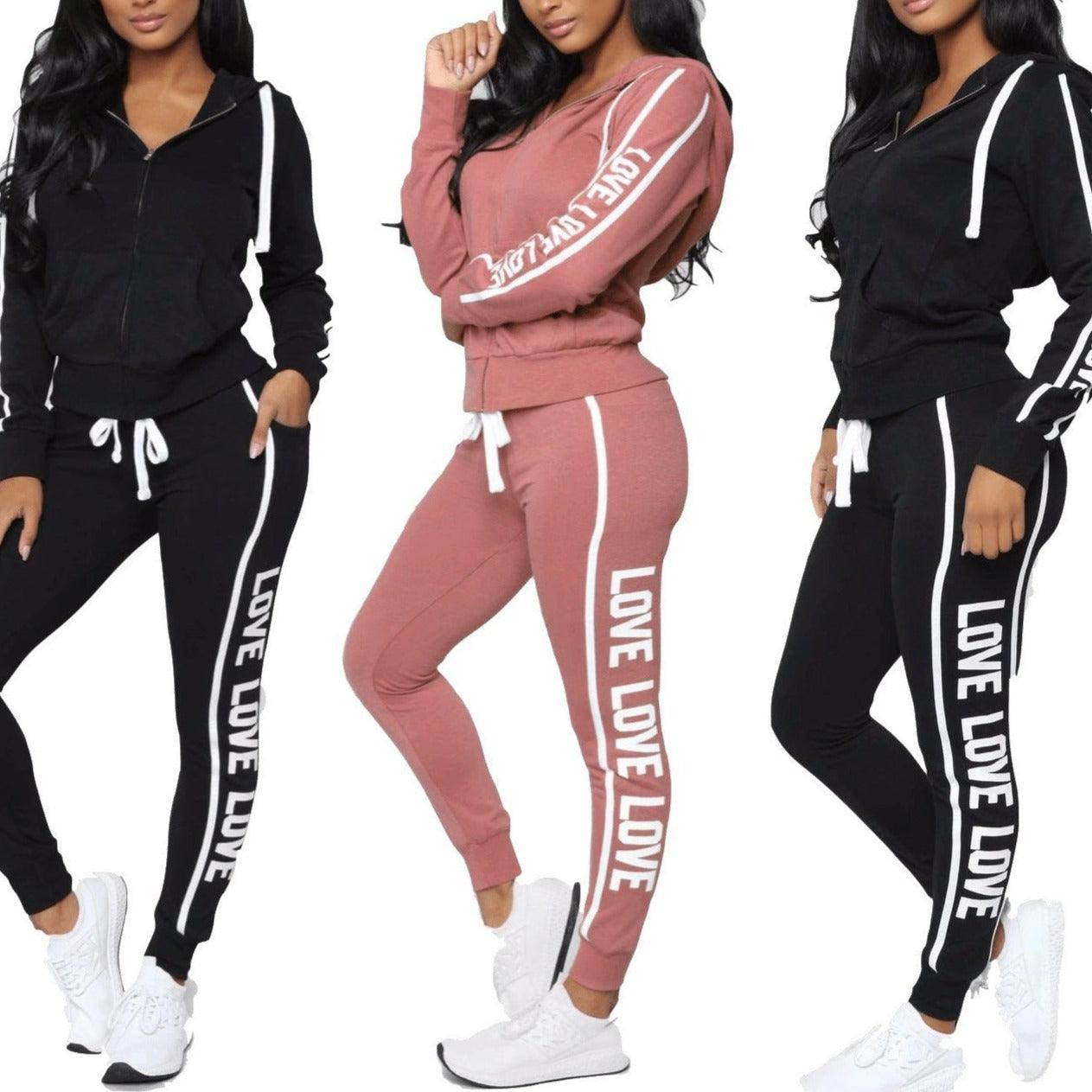 Alexandra Printed Hooded Jacket & Joggings Pants Set