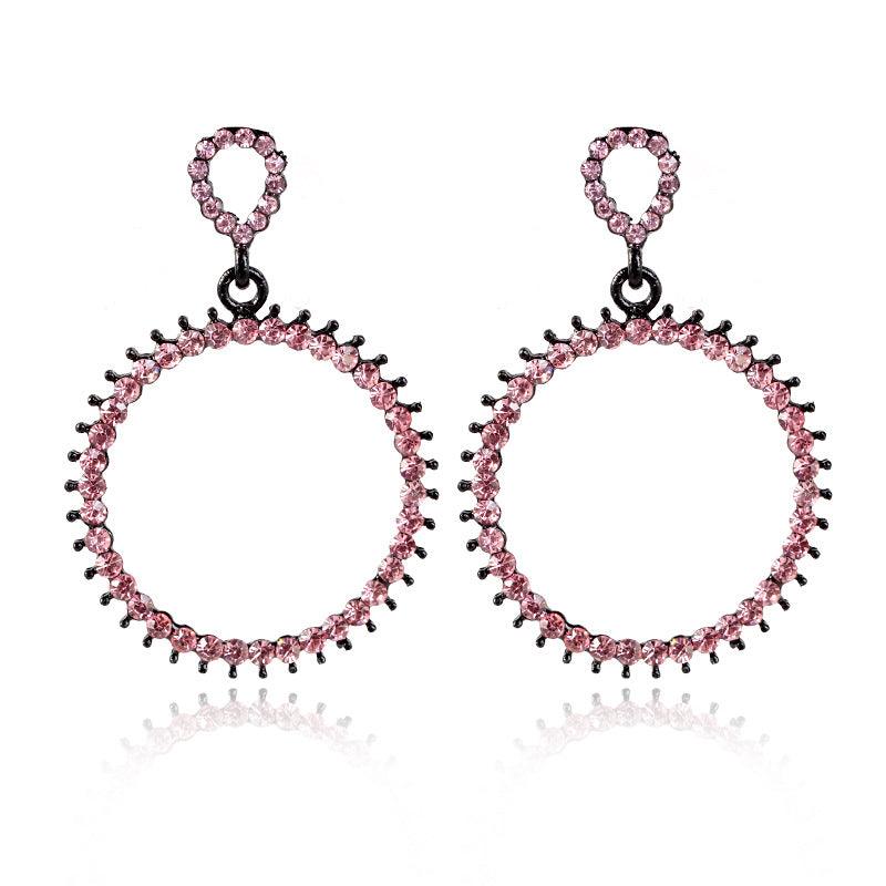 Jennifer Vintage Rhinestone Circle Earrings