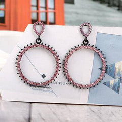 Jennifer Vintage Rhinestone Circle Earrings