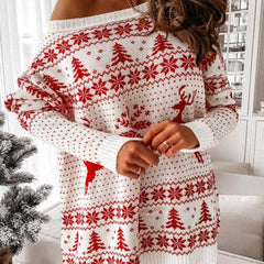 Bettany Jacquard Loose Knit Long Sleeve Dress