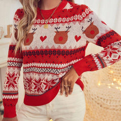 Carmella Round Neck Long Sleeve Pullover Sweater