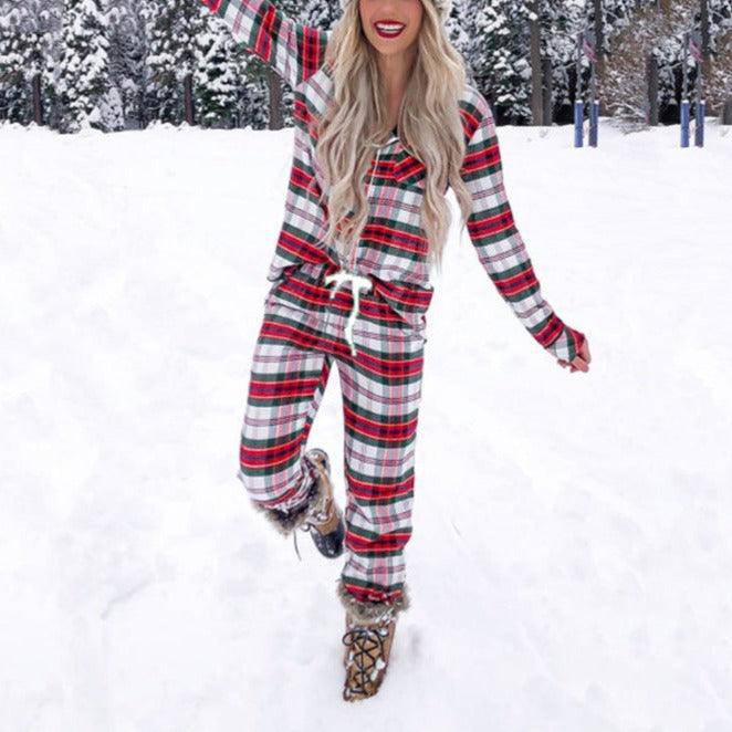 Delaney Checkered Christmas Pajama Set