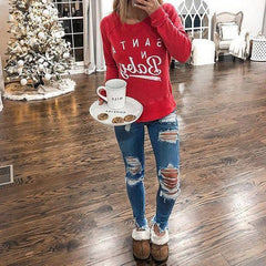 Lily Printed 'Santa Baby' Pullover Top