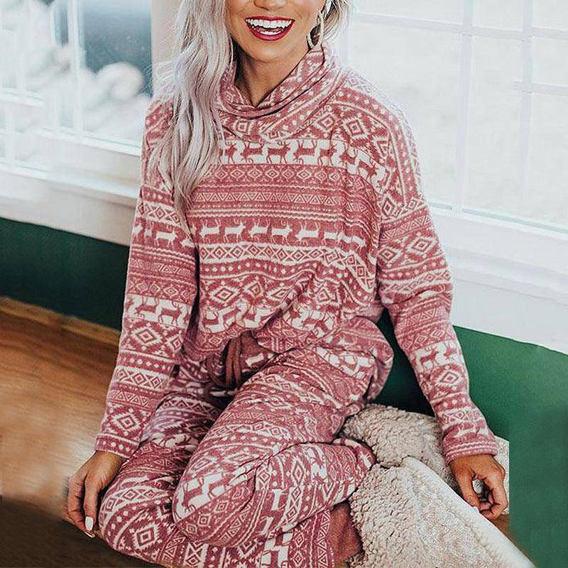 Mollie Allover Reindeer Print Pajama Set