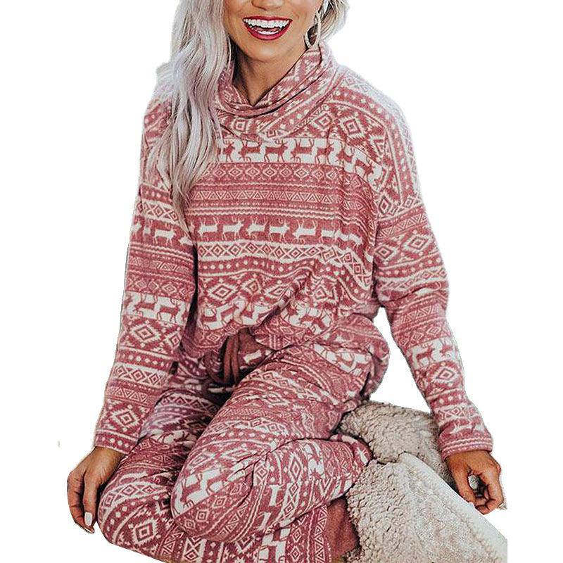 Mollie Allover Reindeer Print Pajama Set