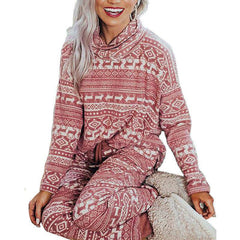 Mollie Allover Reindeer Print Pajama Set