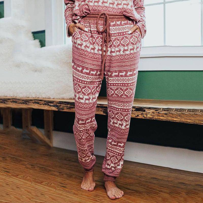Mollie Allover Reindeer Print Pajama Set