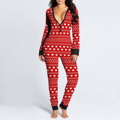 Nina Allover Print Sleepwear Jumpsuit