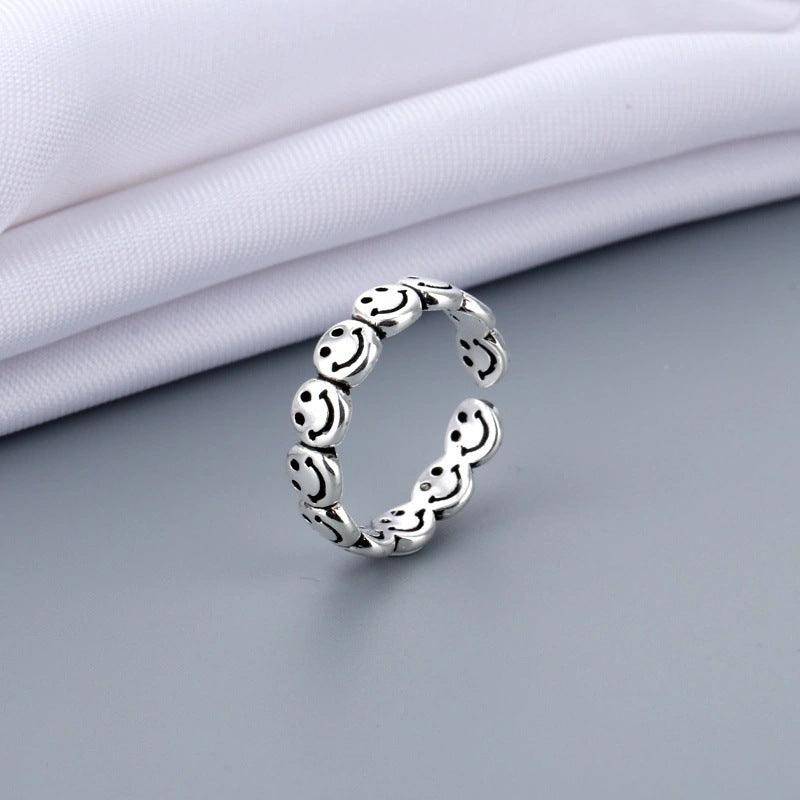 Misti Silver Smiley Ring