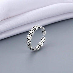 Misti Silver Smiley Ring