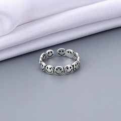 Misti Silver Smiley Ring