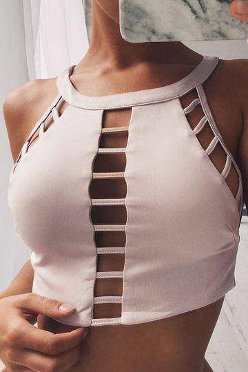 Madeline Hollow Out Crop Top