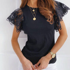Lilyana Solid Lace Sleeve Top