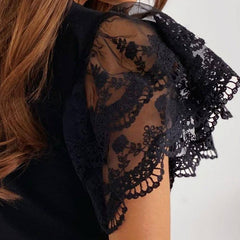 Lilyana Solid Lace Sleeve Top
