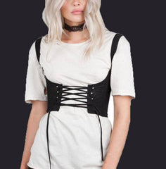 Pearl Criss Cross Lace Up Corset