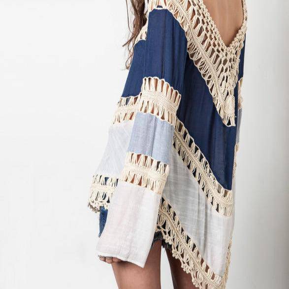 Amara Loose Bohemian Patchwork Blouse