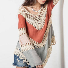 Amara Loose Bohemian Patchwork Blouse