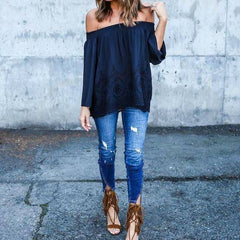Lilyana Off Shoulder Eyelet Blouse