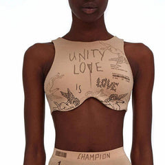 Alia Printed Sleeveless Crop Top