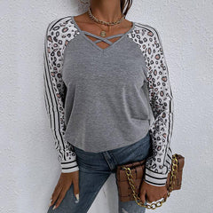 Gwendolyn Leopard Print Long Sleeve Top