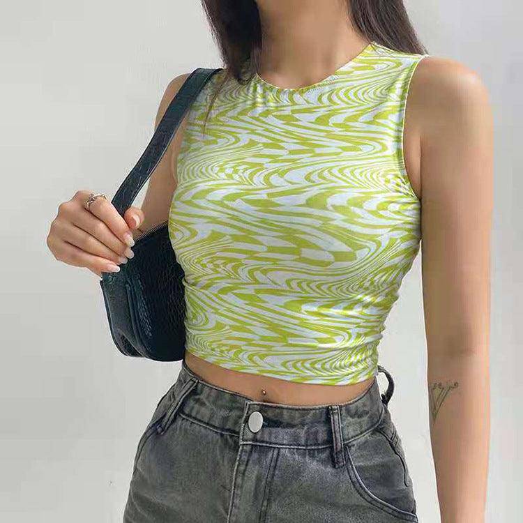 Carissa Allover Fluid Pattern Sleeveless Top