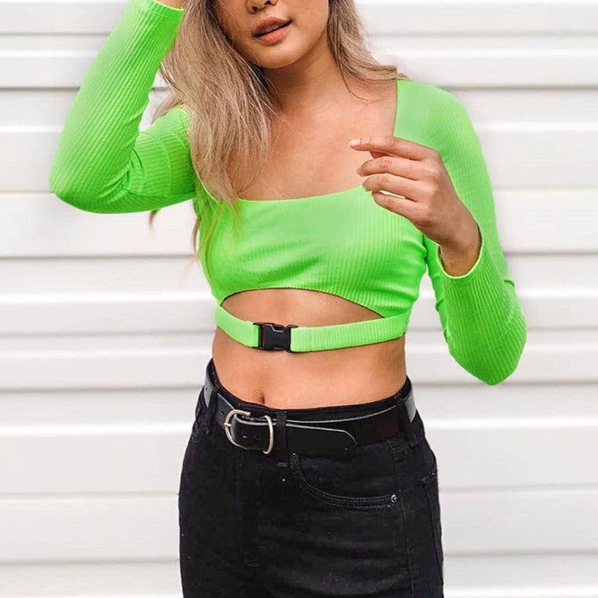 Jasmin Solid Square Neck Crop Top
