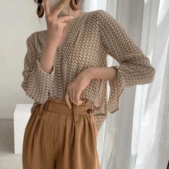 Susan Loose V Neck Blouse