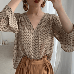 Susan Loose V Neck Blouse