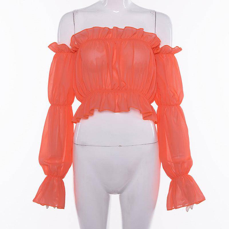 Katherine Ruffle Trim Crop Top