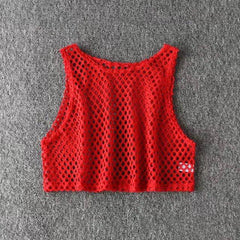 Melany See-through Solid Crop Top