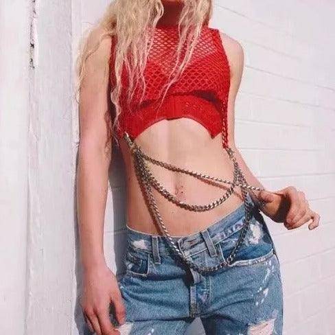 Melany See-through Solid Crop Top