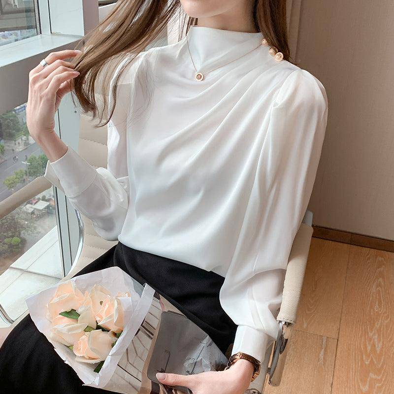 Angelina Solid Satin Loose Blouse