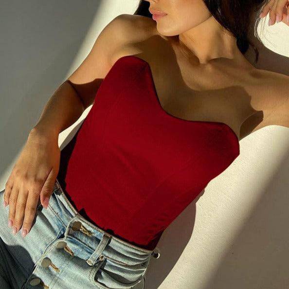 Penelope Strapless Satin Top